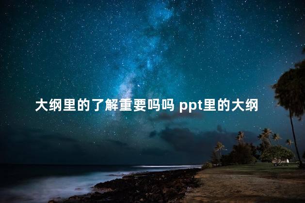 大纲里的了解重要吗吗 ppt里的大纲怎么去掉